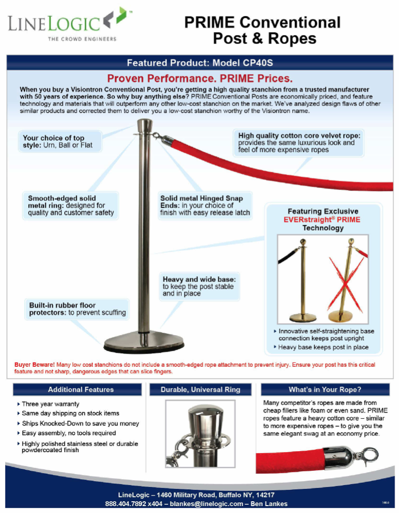 PRIME Conventional Posts and Ropes Flyer