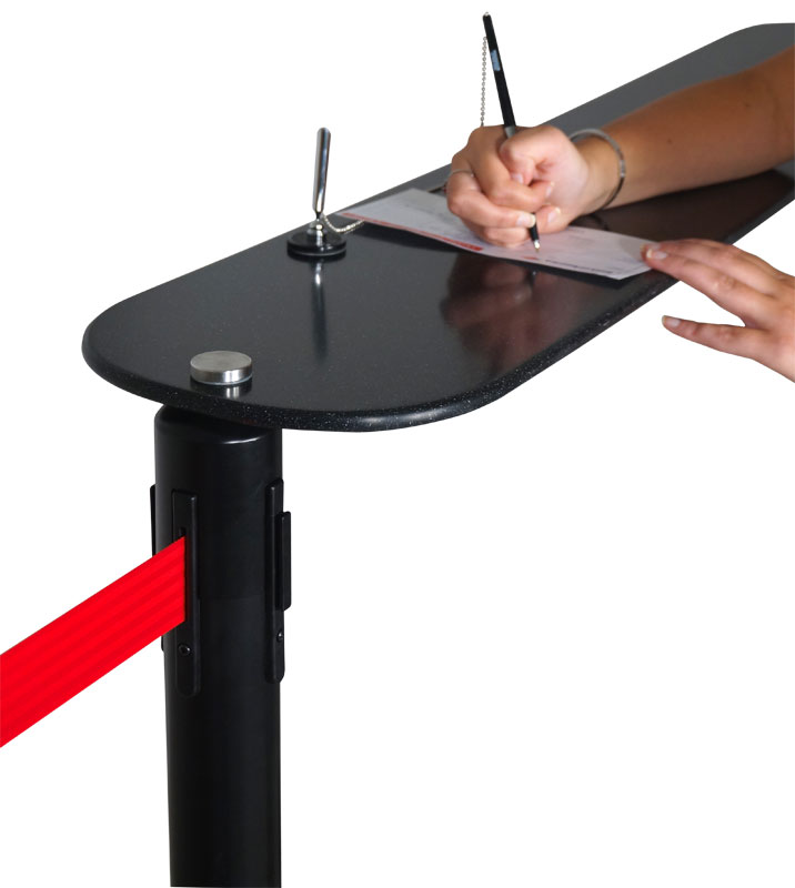 Customer using post mount writing table